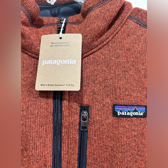 Patagonia Men's Medium Better Sweater 1/4 Zip Pullover Burnished Red NWT Jacket - Picture 5 of 9